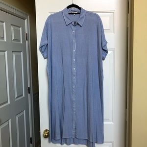 Oversized Button Down Shirt Dress